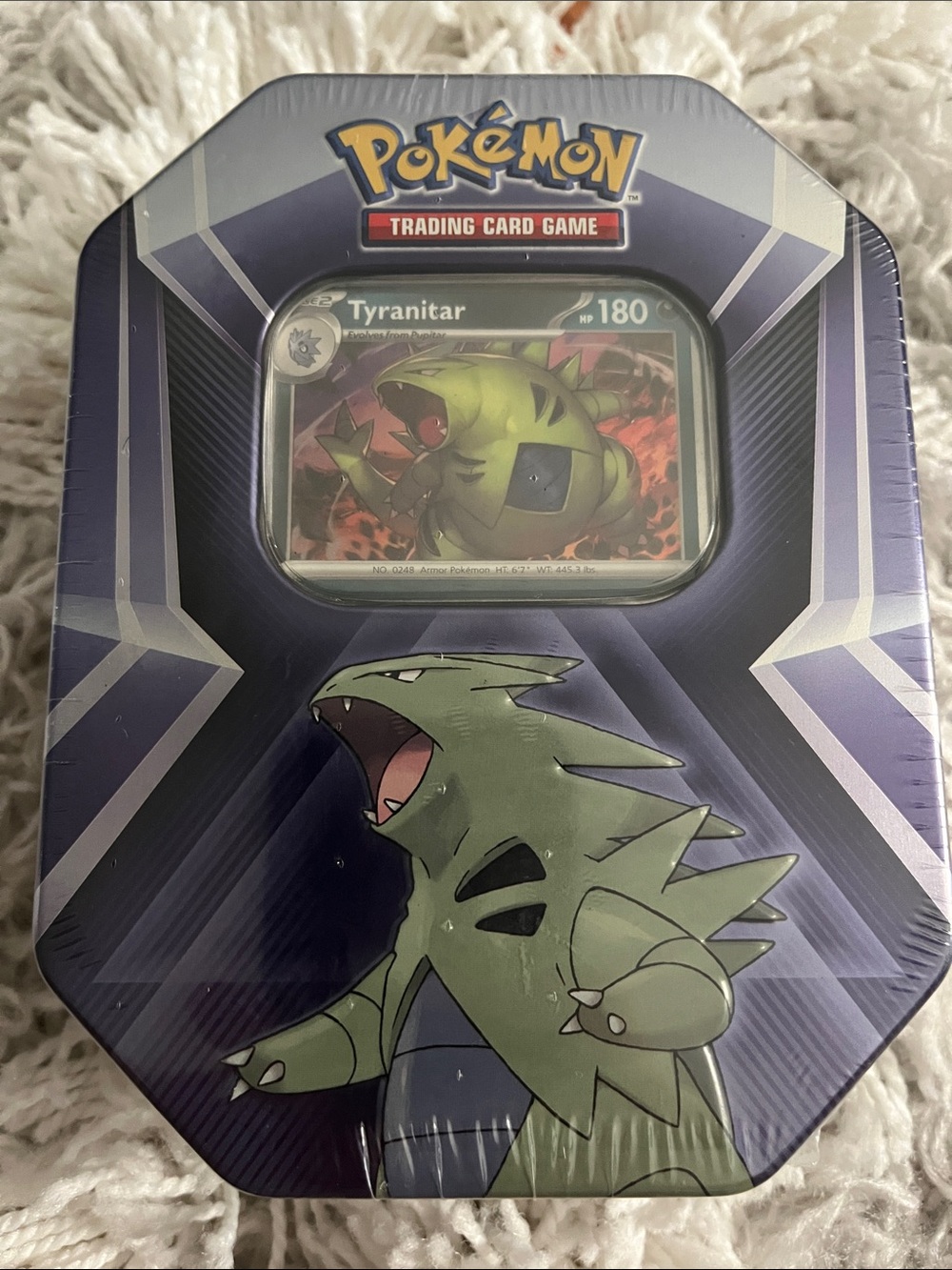 Pokemon Tyranitar Tin - Green and Purple Design